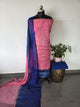 Handblock soft silk set with georgette shawl- GE256