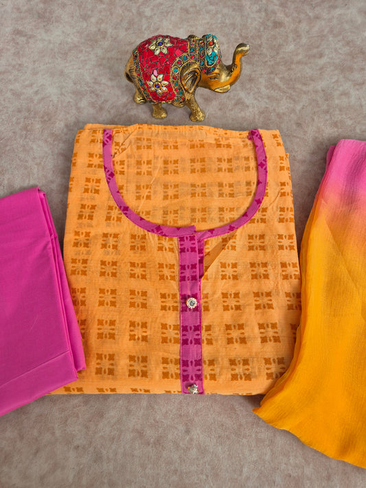Fancy silk cotton set- D106