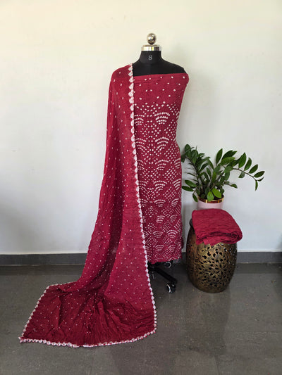 Handcrafted bandhani cotton set -B90
