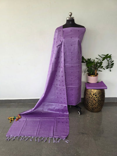 Bhagalpuri dupion dobby weaving silk set -BA587