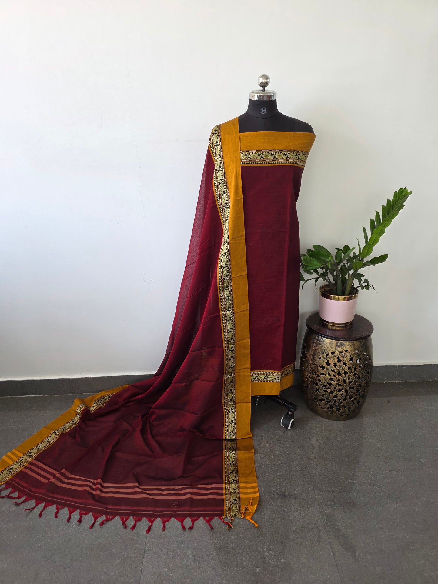 Premium narayanapet salwar set with elephant border (4.5 meters)- NA71