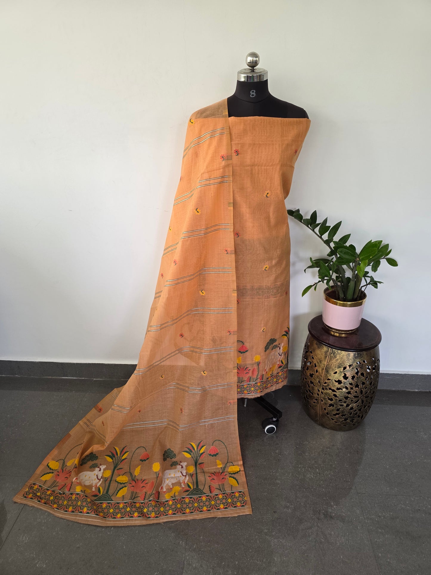 Premium jamdhani paithani silk cotton set - BB70
