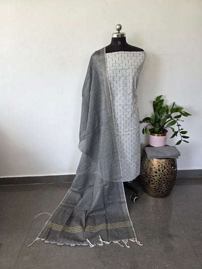 Dobby border 1000 butta south cotton set - PSC10