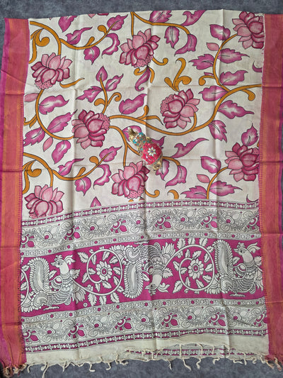 Handcrafted chennuri kalamkari silk dupatta - KAA30