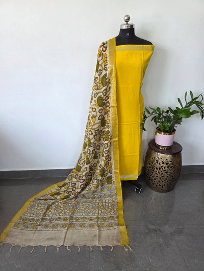 Pure chennuri silk top with pure chennuri silk kalamkari mangalagiri border - AK326