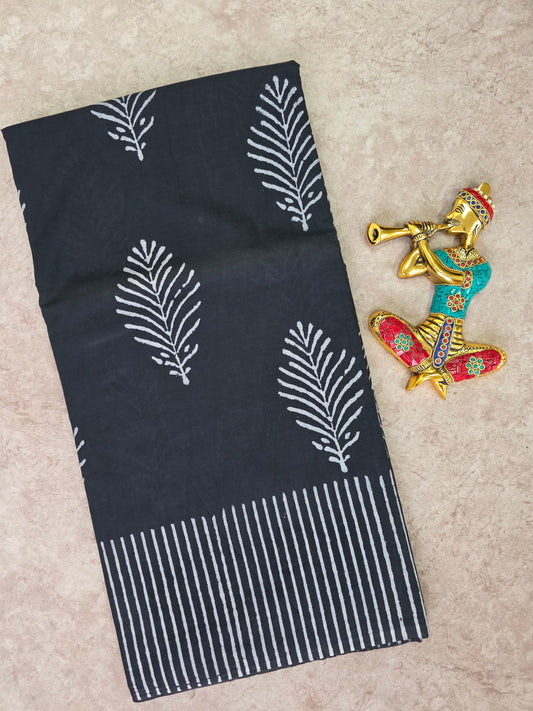Handblock Jaipuri pure cotton saree - JA530