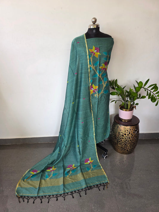 Handloom Mul cotton paithani jamdhani set- JMM294