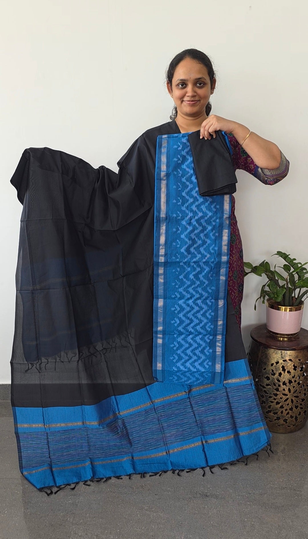 Pochampally sico set with ikkat damn - SD510