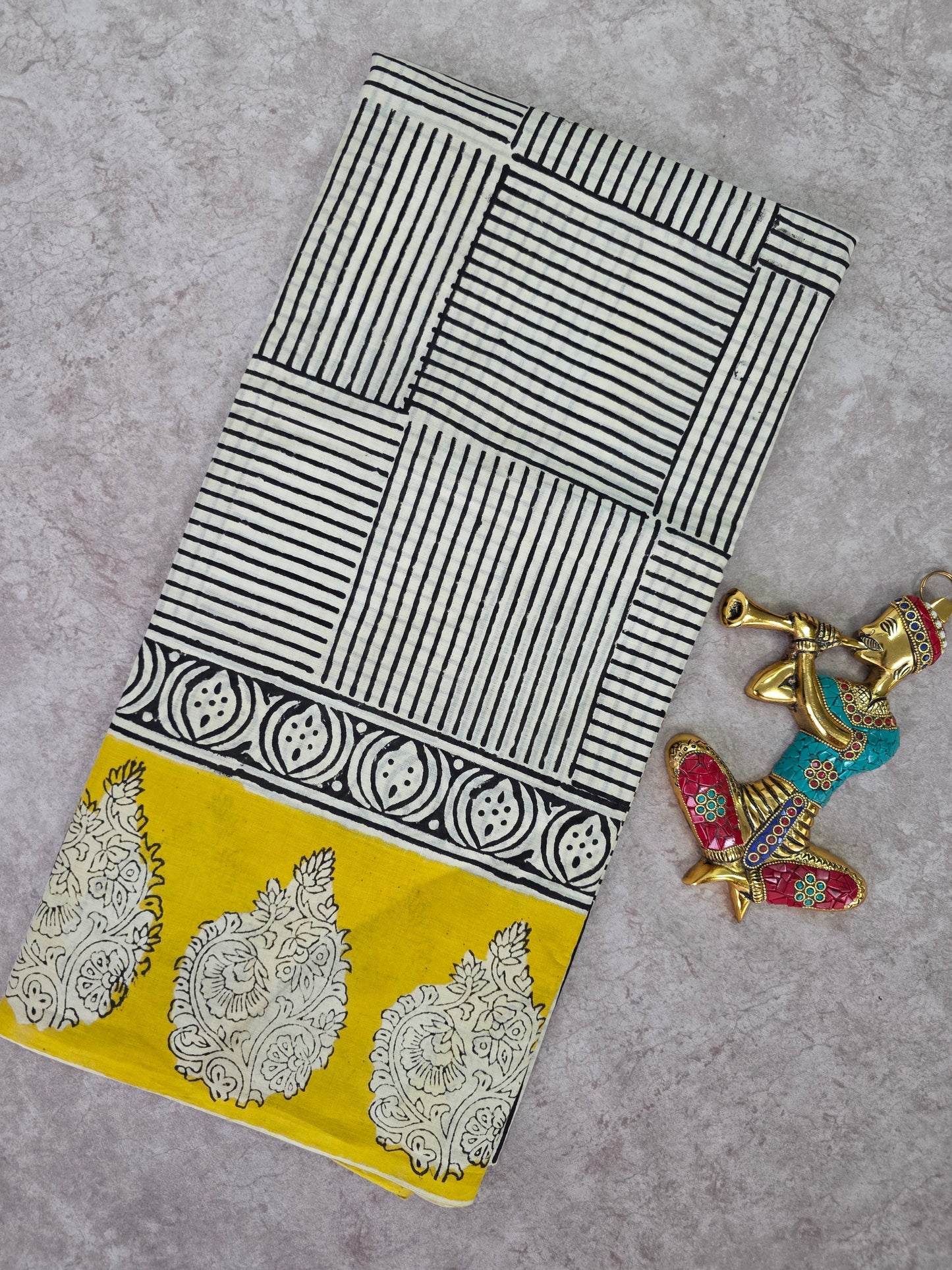 Handblock Jaipuri pure cotton saree - JA521