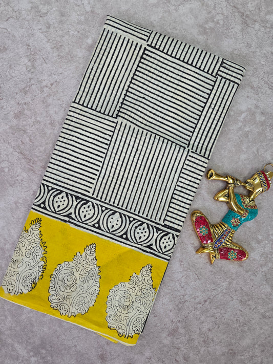 Handblock Jaipuri pure cotton saree - JA521