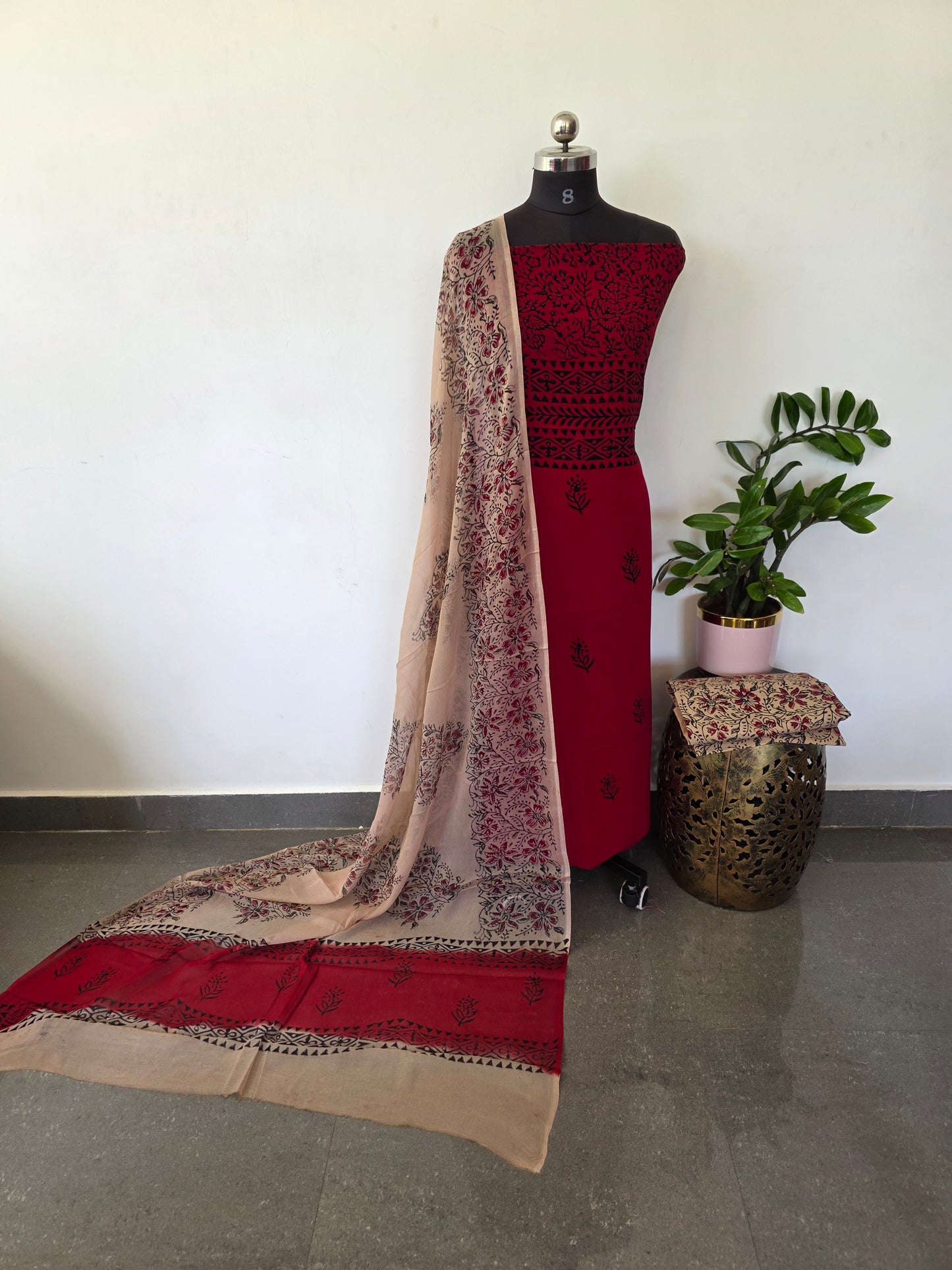 Handblock georgette salwar set - GE173