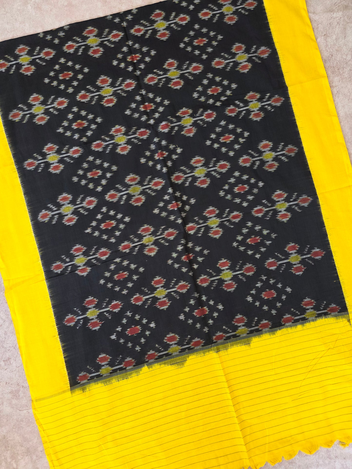 Handloom  mercerised weft ikkat duppatta  - KK136