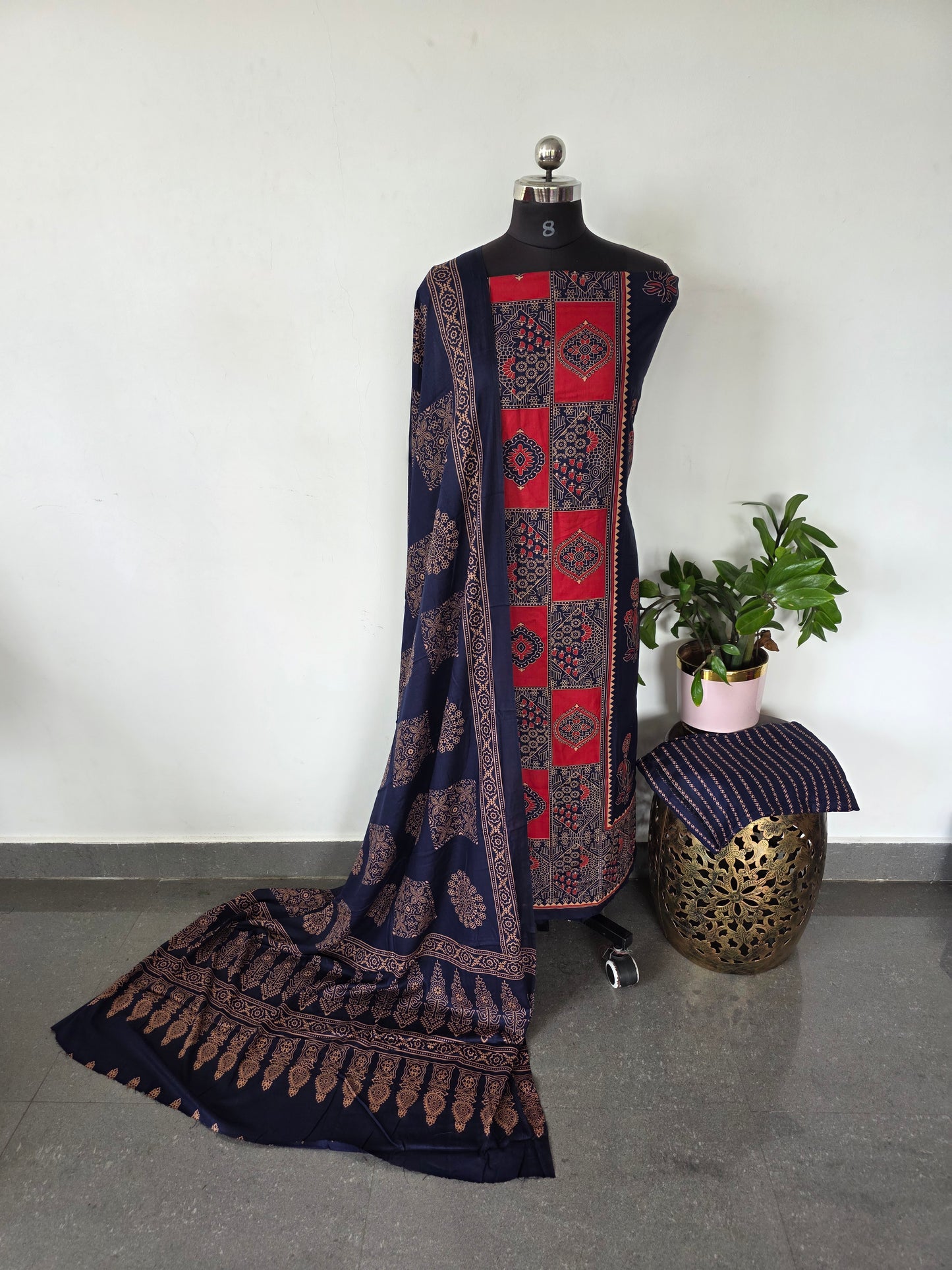 Ajrakh rayon salwar set - BA308