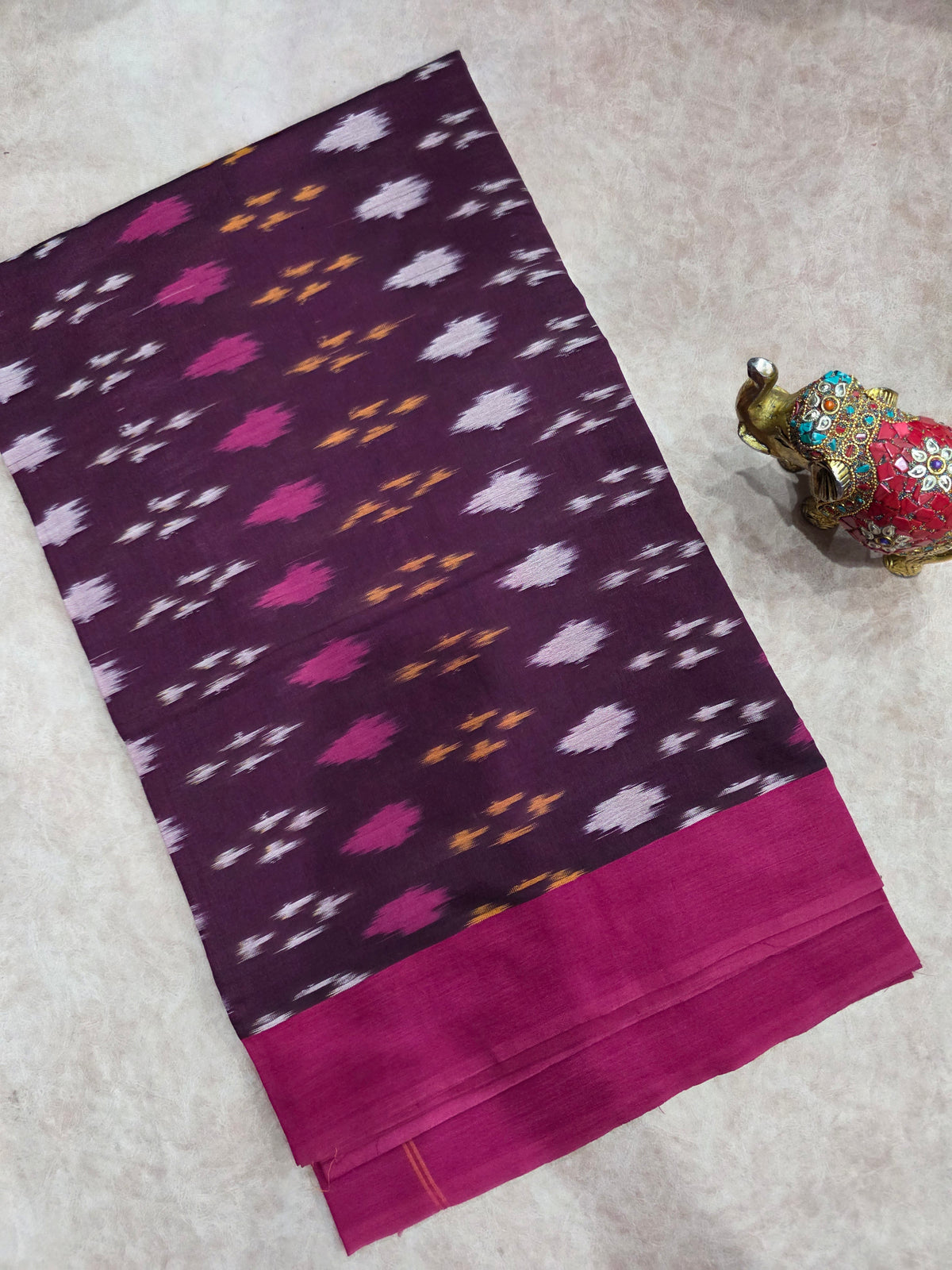 Mercerised warp ikkat saree - WW279