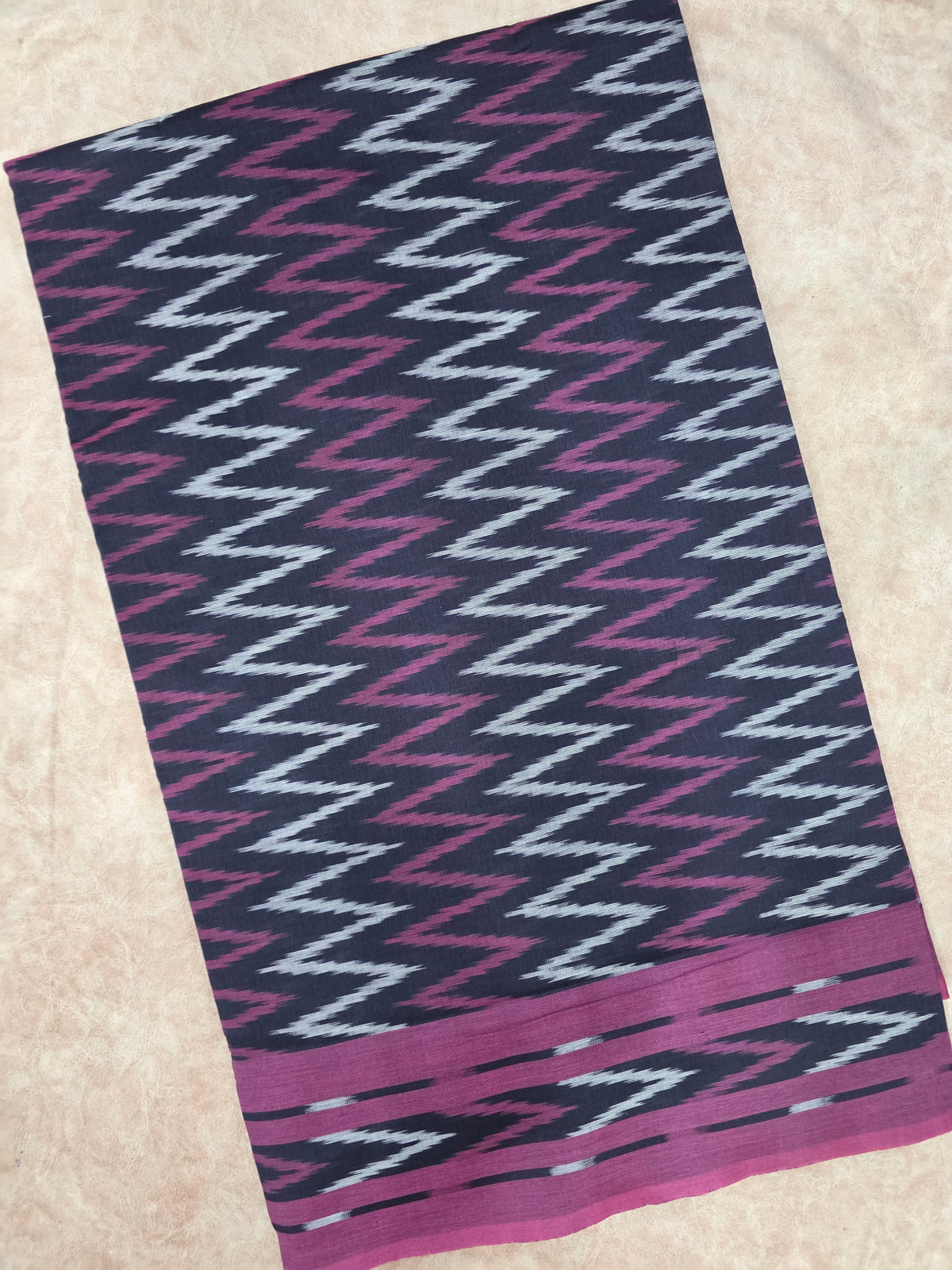 Mercerised warp ikkat saree - WW217