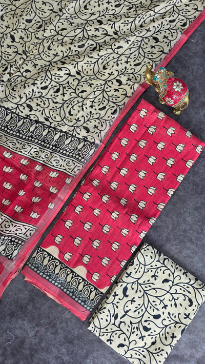 Handblock jaipuri linen cotton set -JA910