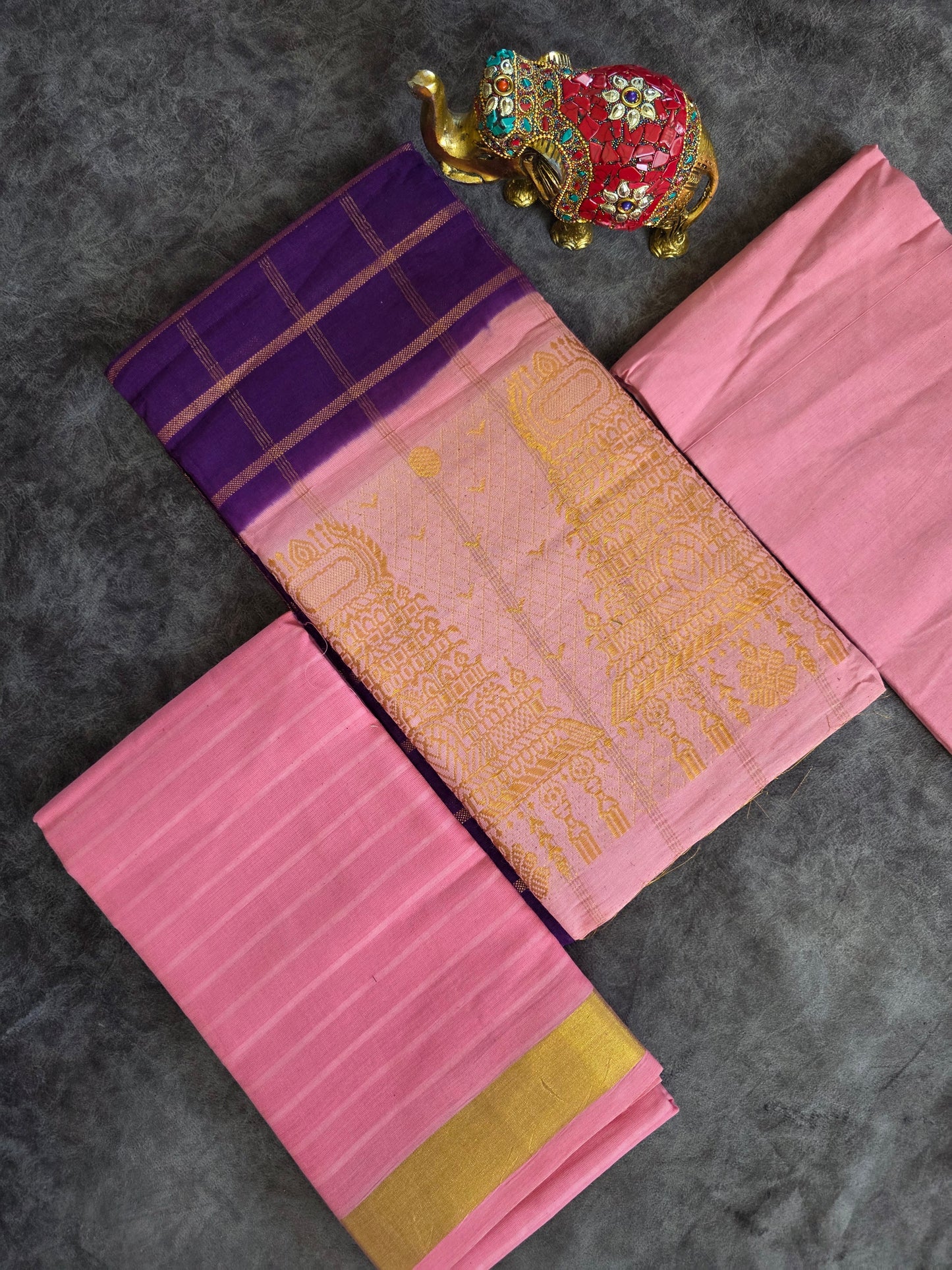 Madurai Sungudi Gopuram border salwar set - MS82