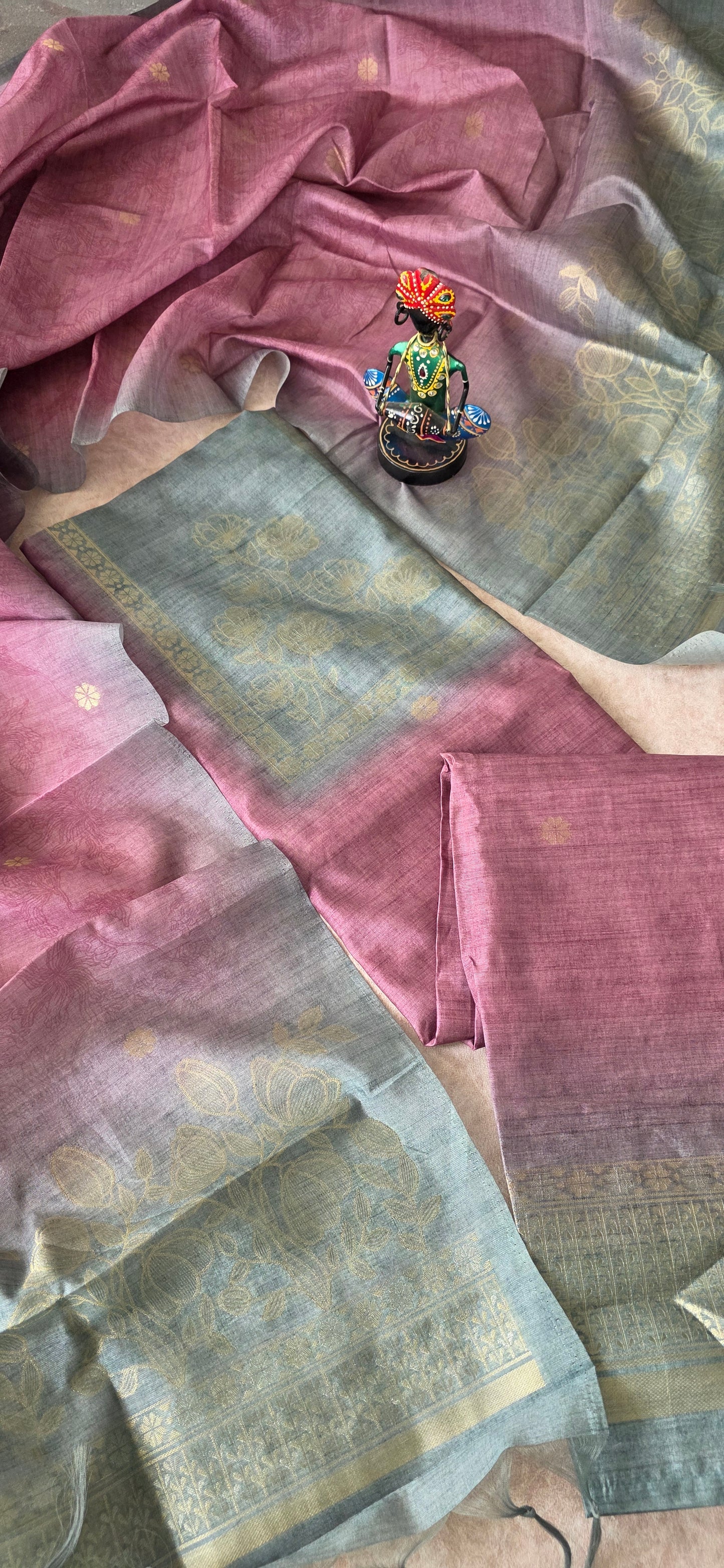 Premium semi soft silk set - CLA258