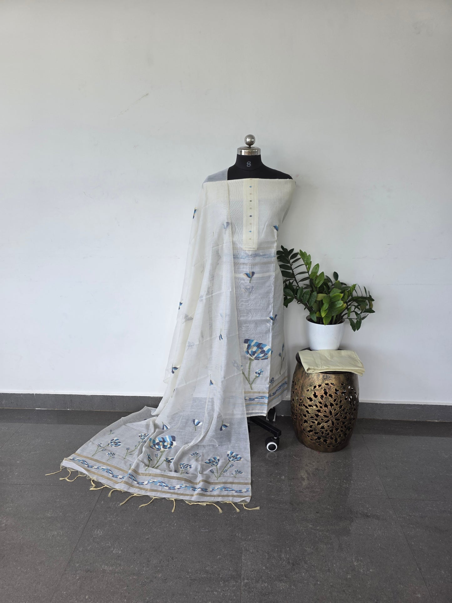 Premium jamdhani silk cotton set - PJ7