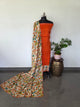 Handloom fusion mangalagiri kalamkari gap border silk salwar set - AK280