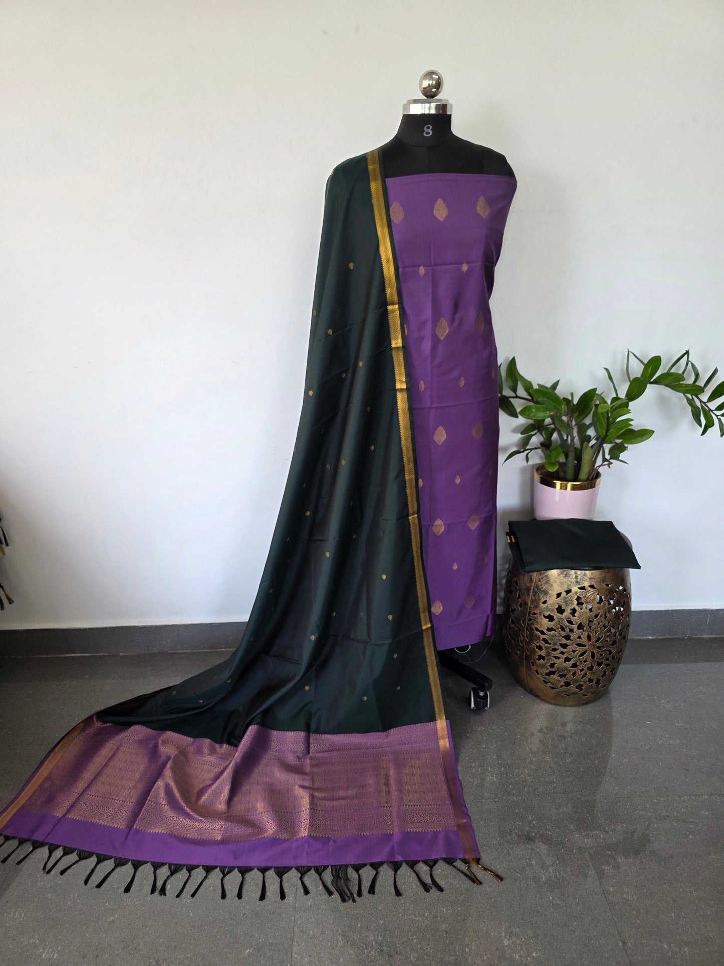 Kanchivaram semi softsilk salwar set - KS22