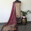 Kalamkari katha-  Chennuri pure kalamkari silk set - AK383
