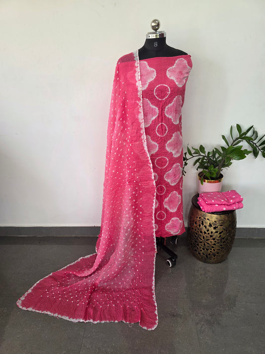 Handcrafted bandhani cotton salwar set - BN58