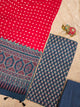 Handcrafted ajrakh cotton top with pure bandhani cotton shawl - BAA8