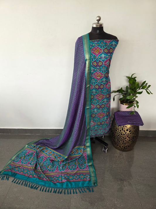 Premium semi Patola silk set - PK40