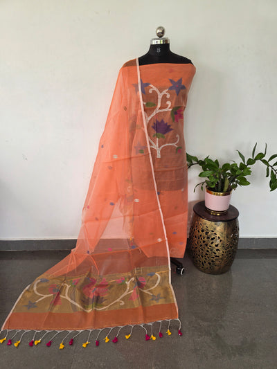 Handloom muslin paithani jamdhani set - JMM363