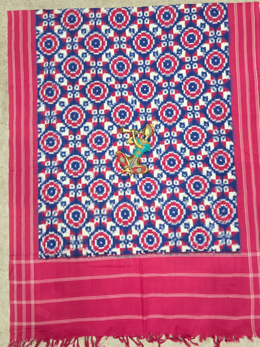 Handloom Telia rumal Double ikkat dupatta-NV551