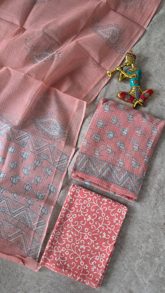 Handblock Jaipuri Kota doria set - JA728