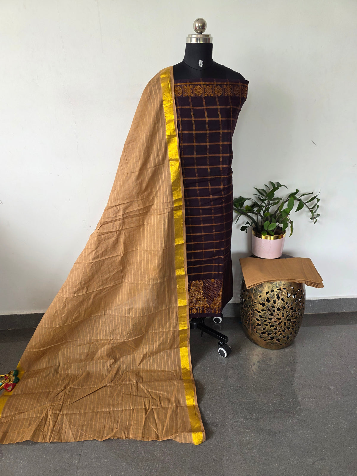 Madurai Sungudi Gopuram border salwar set - MS110