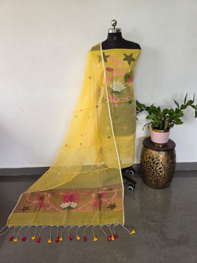Handloom muslin paithani jamdhani set - JMM370