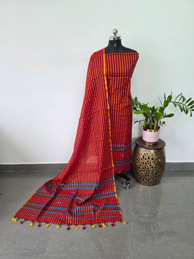 Premium mul khadi zari lines salwar set - MUL291