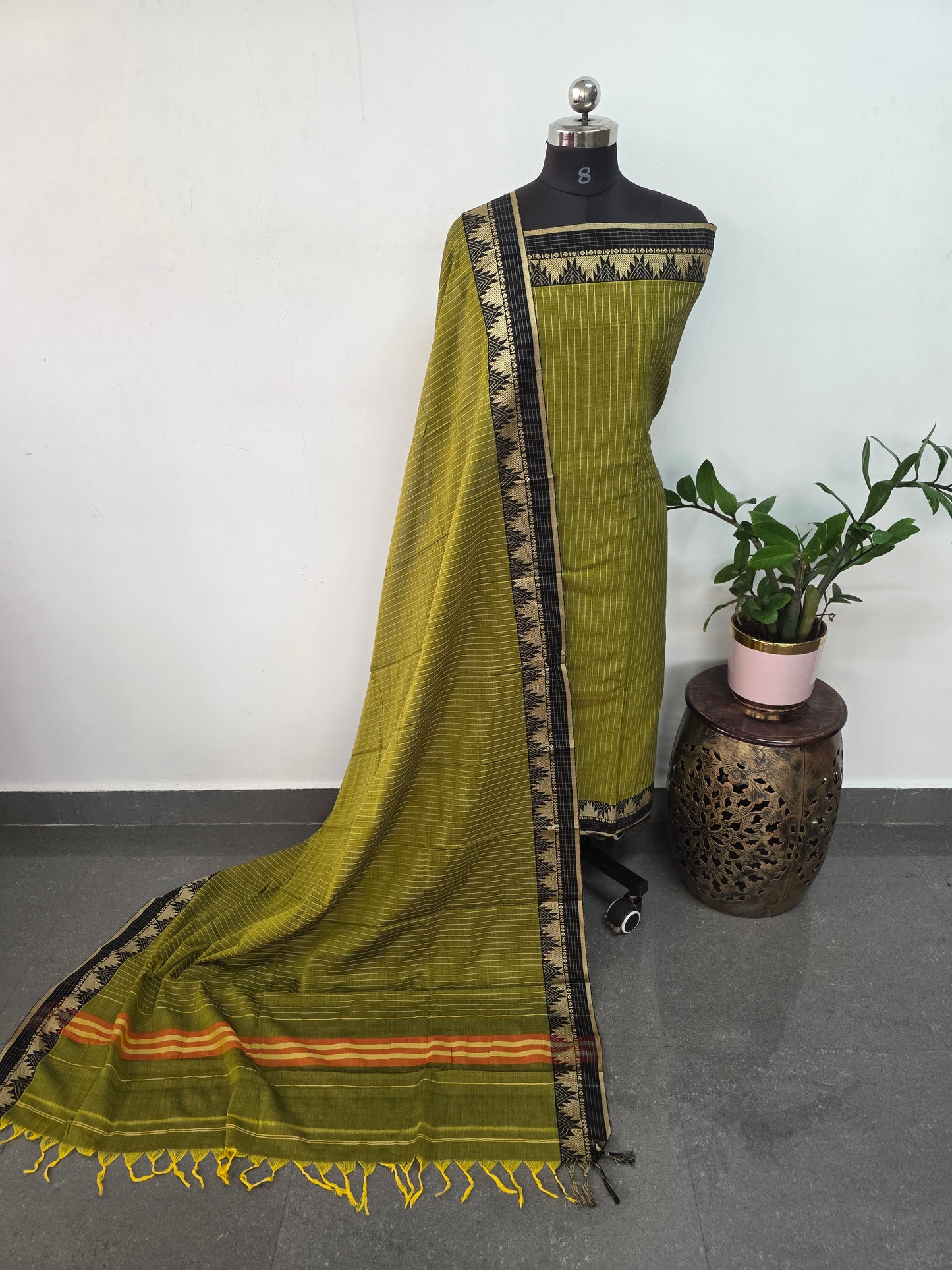 Mercerised stripes narayanapet salwar set (4.5 meters)-Na519