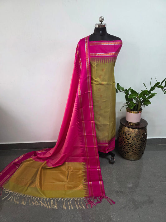 Gadwal border soft silk salwar set - GS7