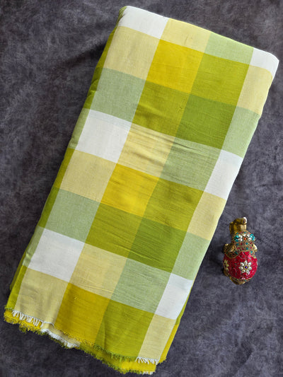 Madras kattam prewashed running  fabrics (58" panna) (4 inches*4 inches) - MD93