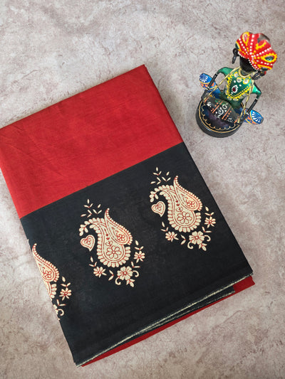 Handblock Jaipuri pure cotton saree - JB71