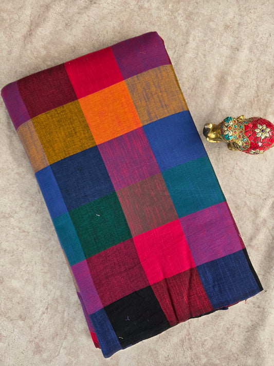 Madras kattam prewashed textured running material (1 mtr) - MD20 (4 inches*4 inches)