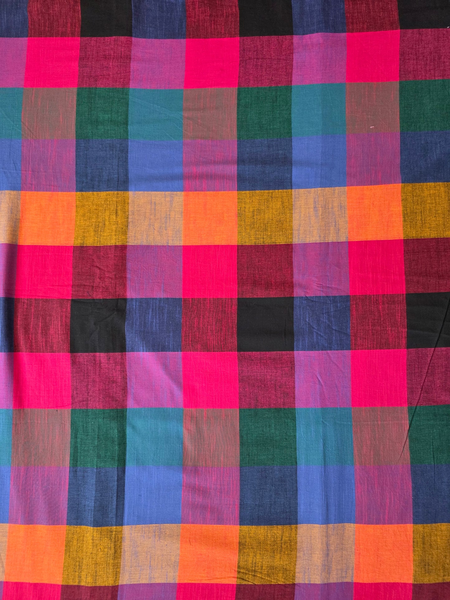 Madras kattam prewashed textured running material (1 mtr) - MD20 (4 inches*4 inches)