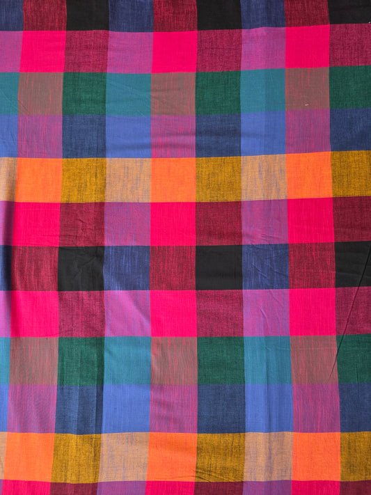 Madras kattam prewashed textured running material (1 mtr) - MD20 (4 inches*4 inches)