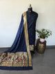 Paithani soft silk set (Navy blue)-JM33