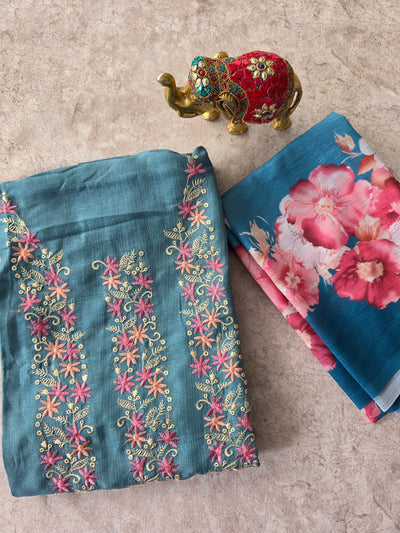 Vichitra silk set - CLA173
