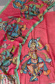 Handcrafted Kalahasthi Penkalamkari bangalore silk set - KH94