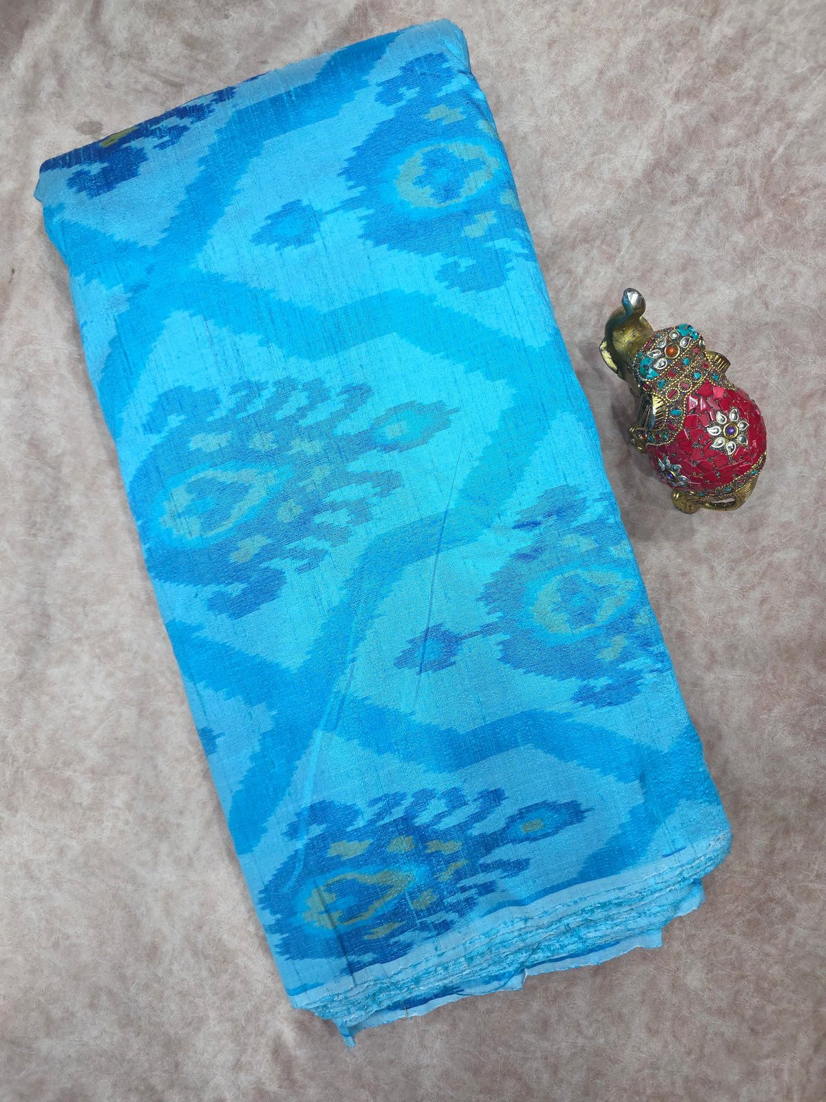 Pochampally dubbian ikkat silk running fabric - WW144