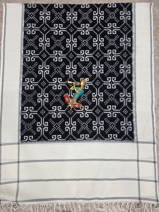 Handloom Telia rumal Double ikkat dupatta-NV5845