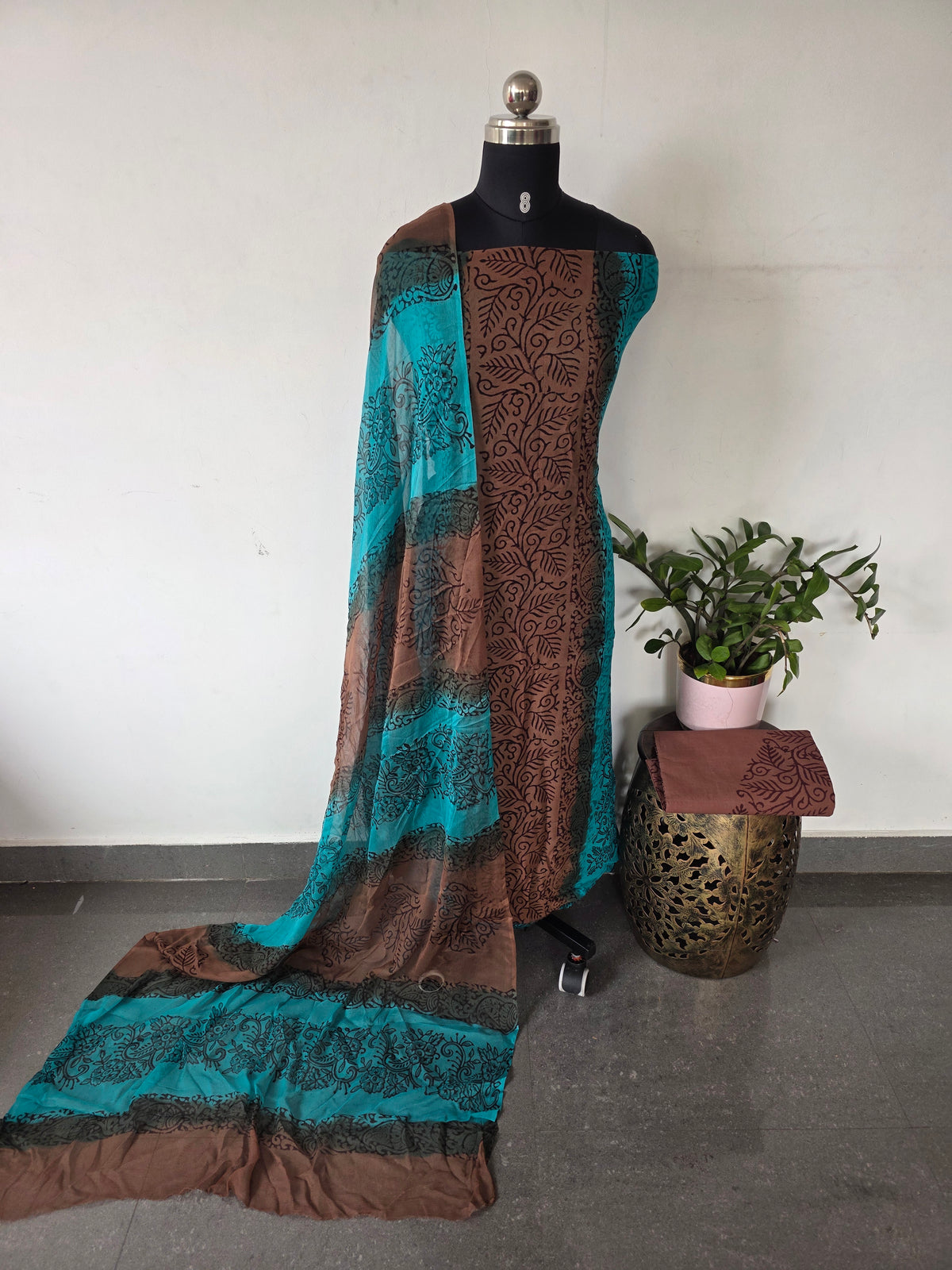 Handblock georgette salwar set -GE248