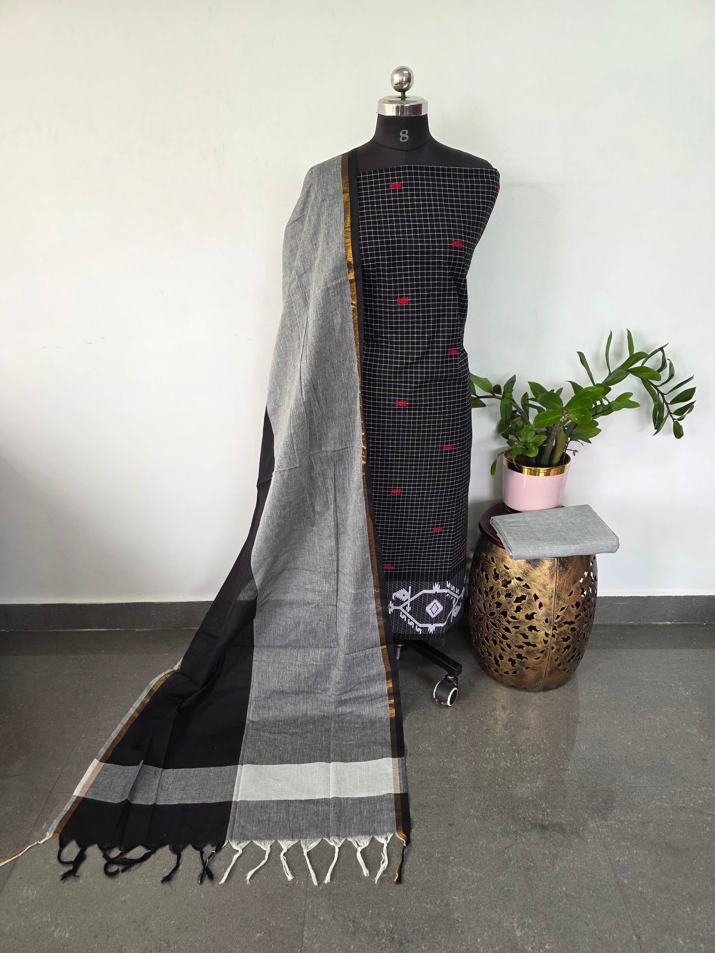 Jamdhani border Pure south cotton salwar set - HJ87