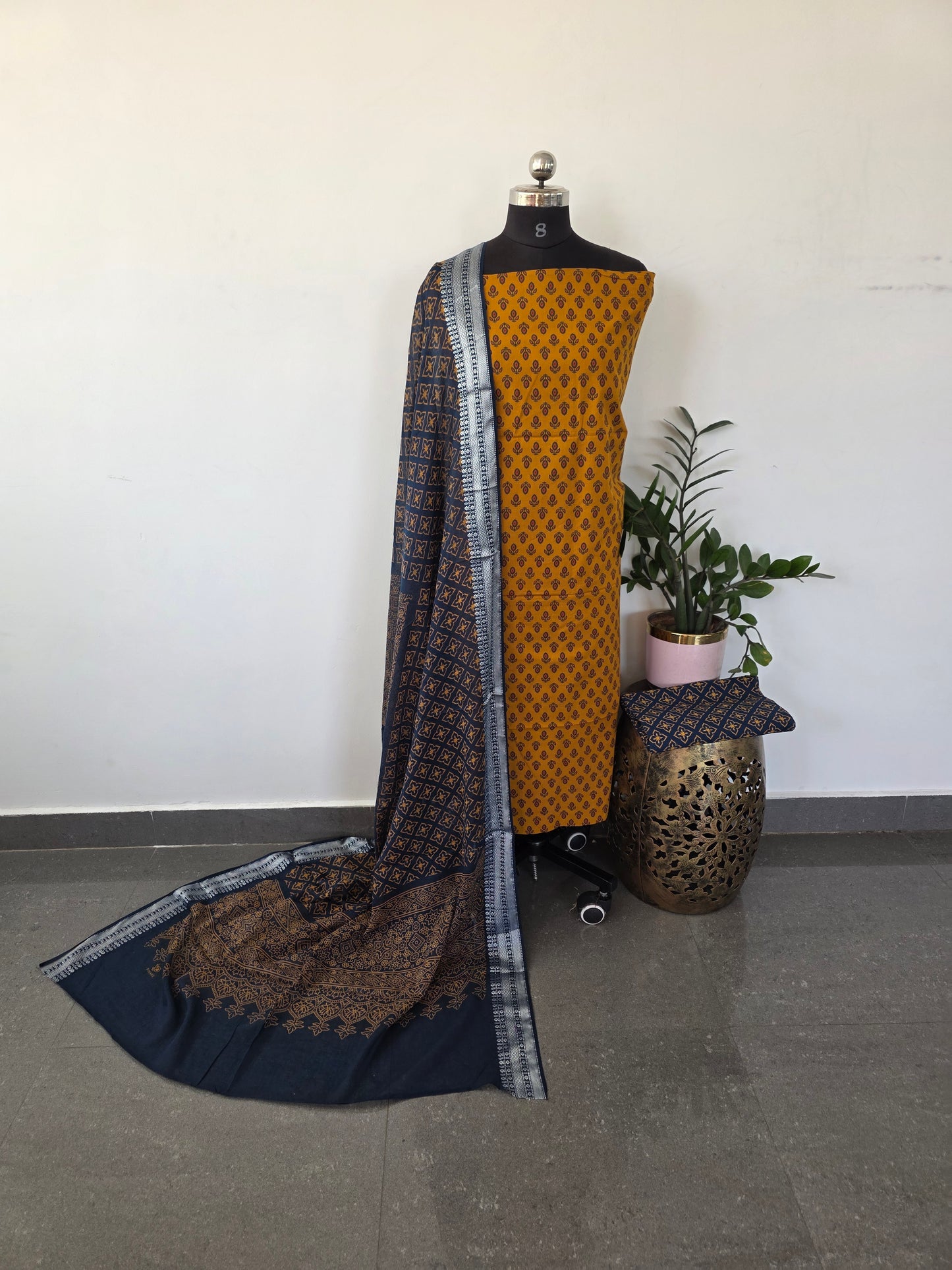 Heavy ajrakh cotton set - VC2